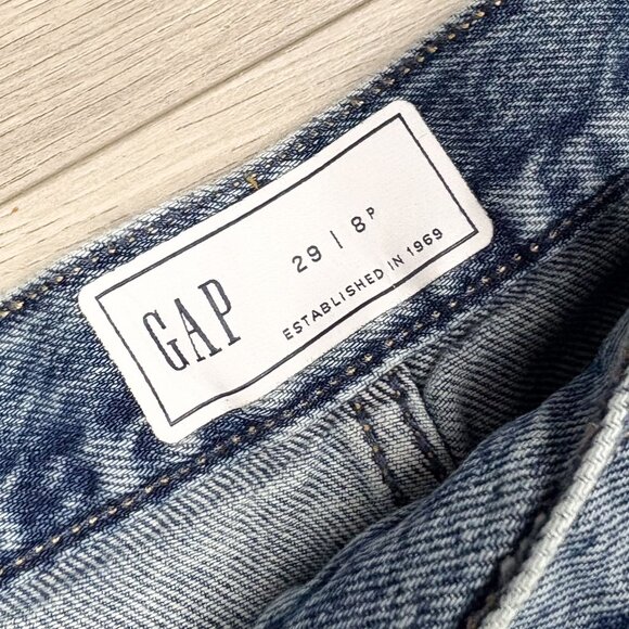 GAP Women’s High Rise Crossover Barrel Jeans Denim Blue Size 29 8P - Picture 5 of 7